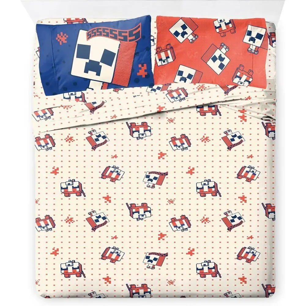 NEW Jay Franco Minecraft Creeper Full Double Comforter Set 7 Piece Bedding Set